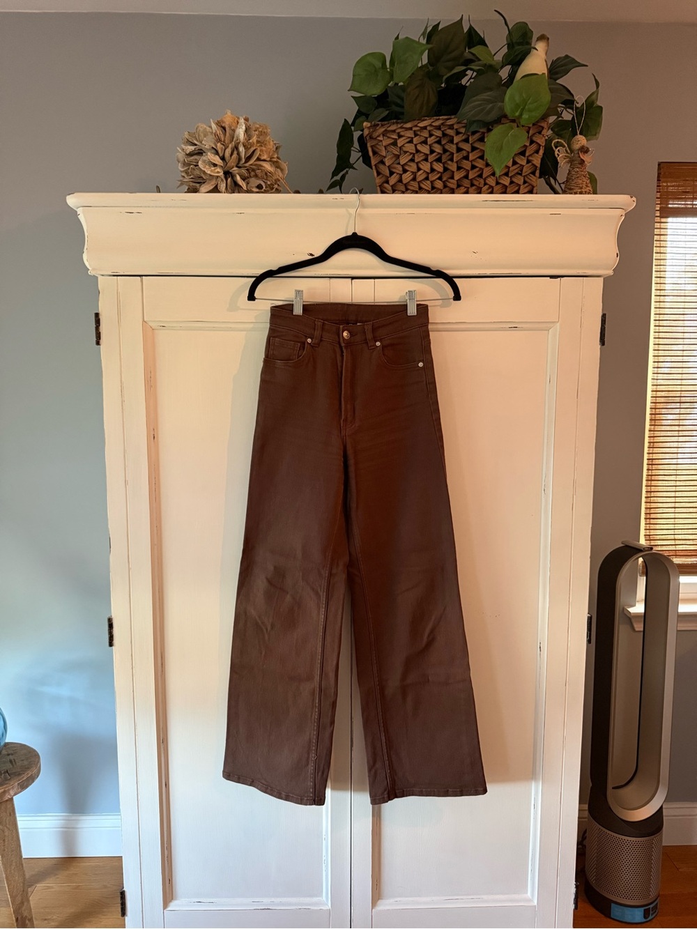 H&M Divided Brown Wide-Leg High-Rise Jeans